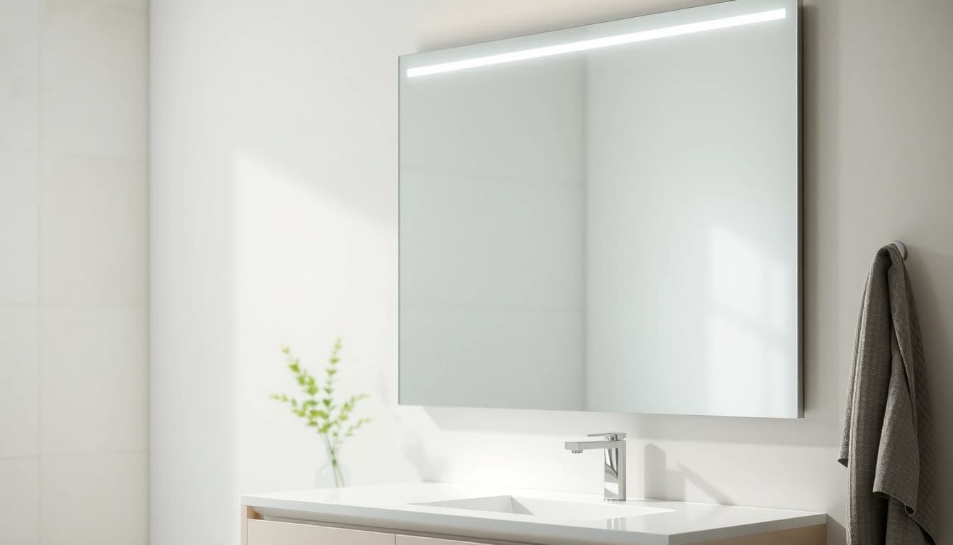 Bright led mirror bathroom with sleek design enhancing modern décor and ambiance.