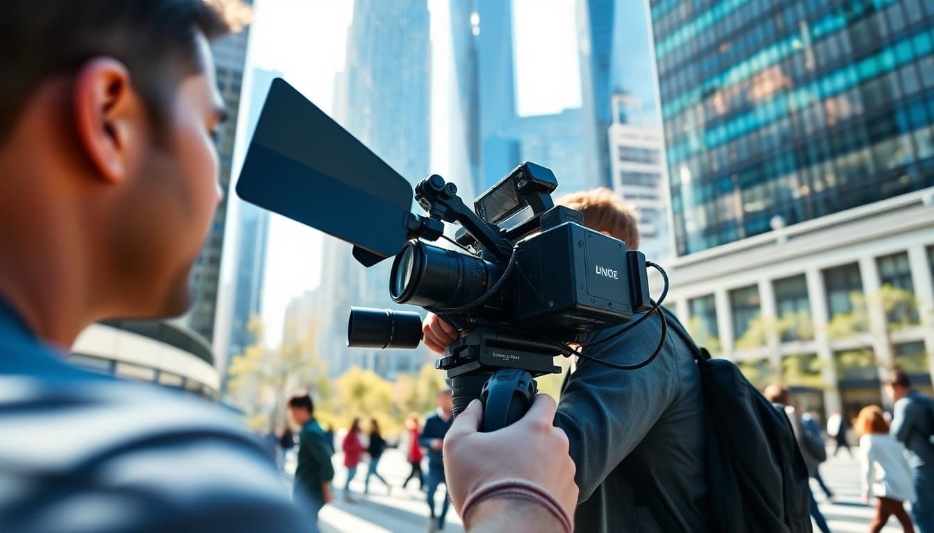 Capture dynamic branded content with a videographer in an urban setting.