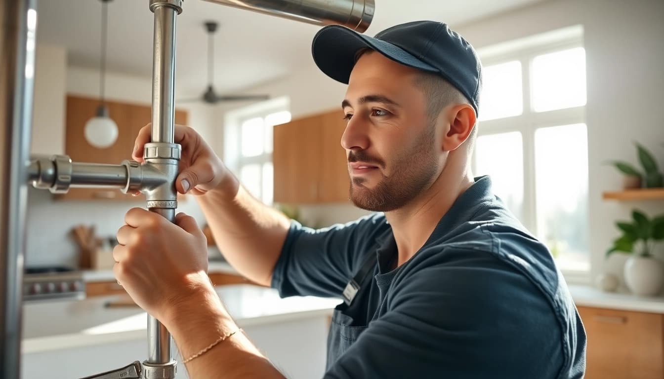 Delivering expert whole house repiping services Tampa with a professional plumber in action.