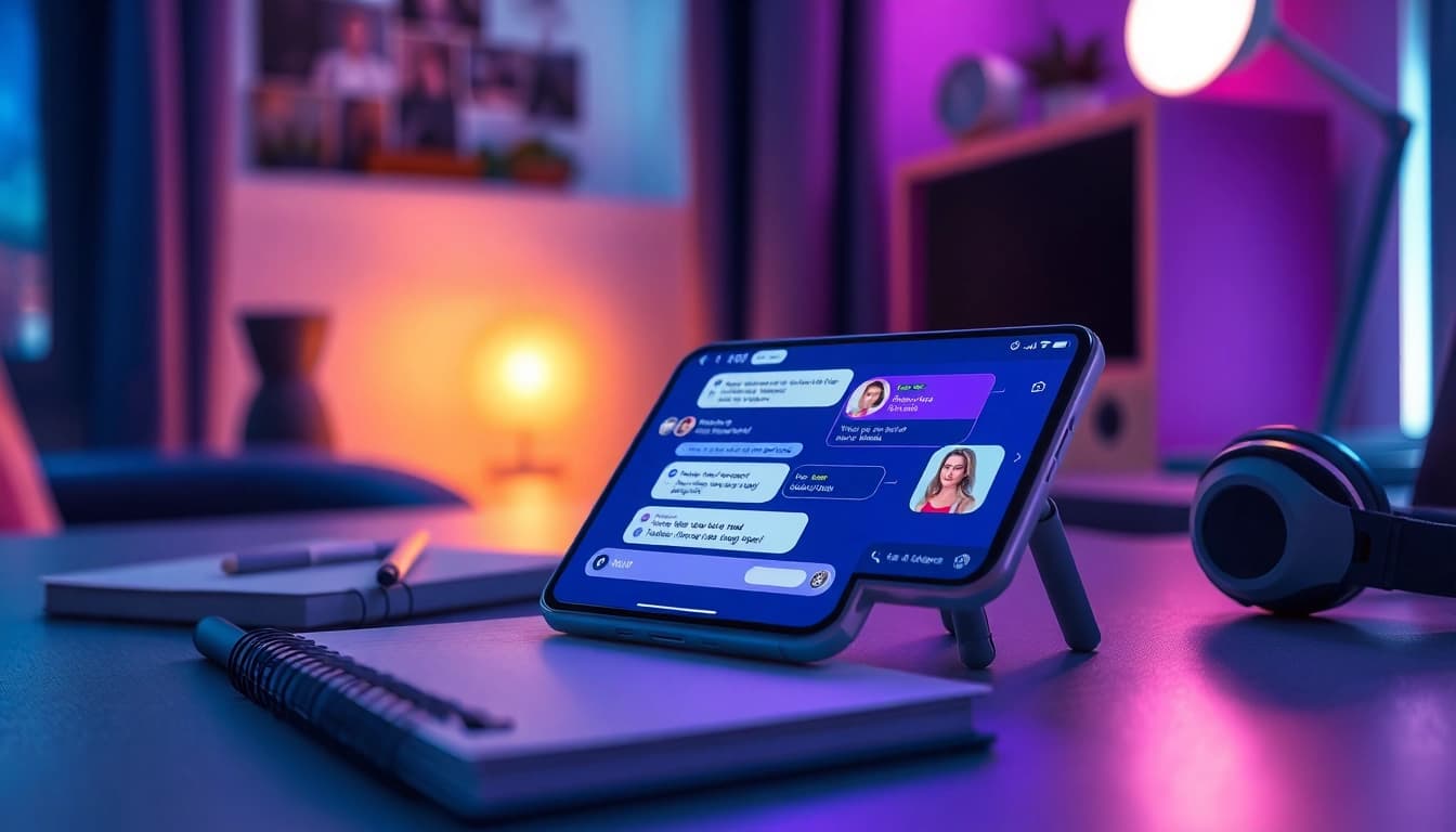 Innovative nsfw chat ai interface displayed on a modern smartphone, inviting user interaction.
