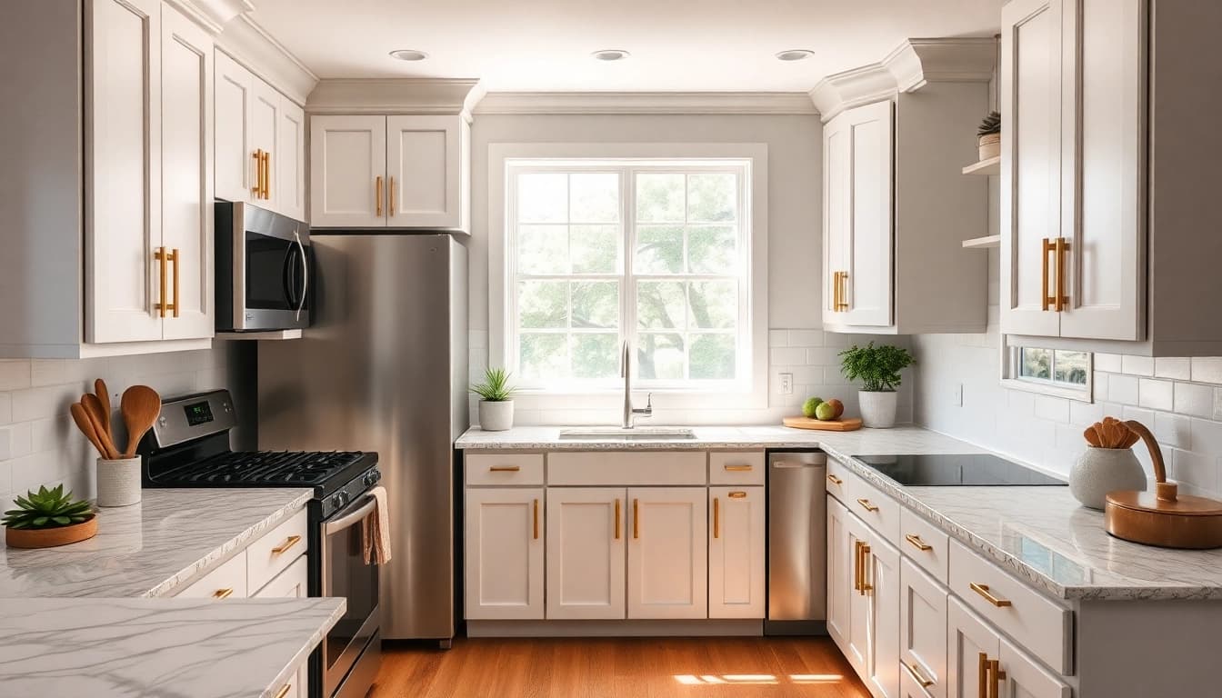 Modern kitchen with refaced cabinetry in Clearwater FL showcasing elegance and style.