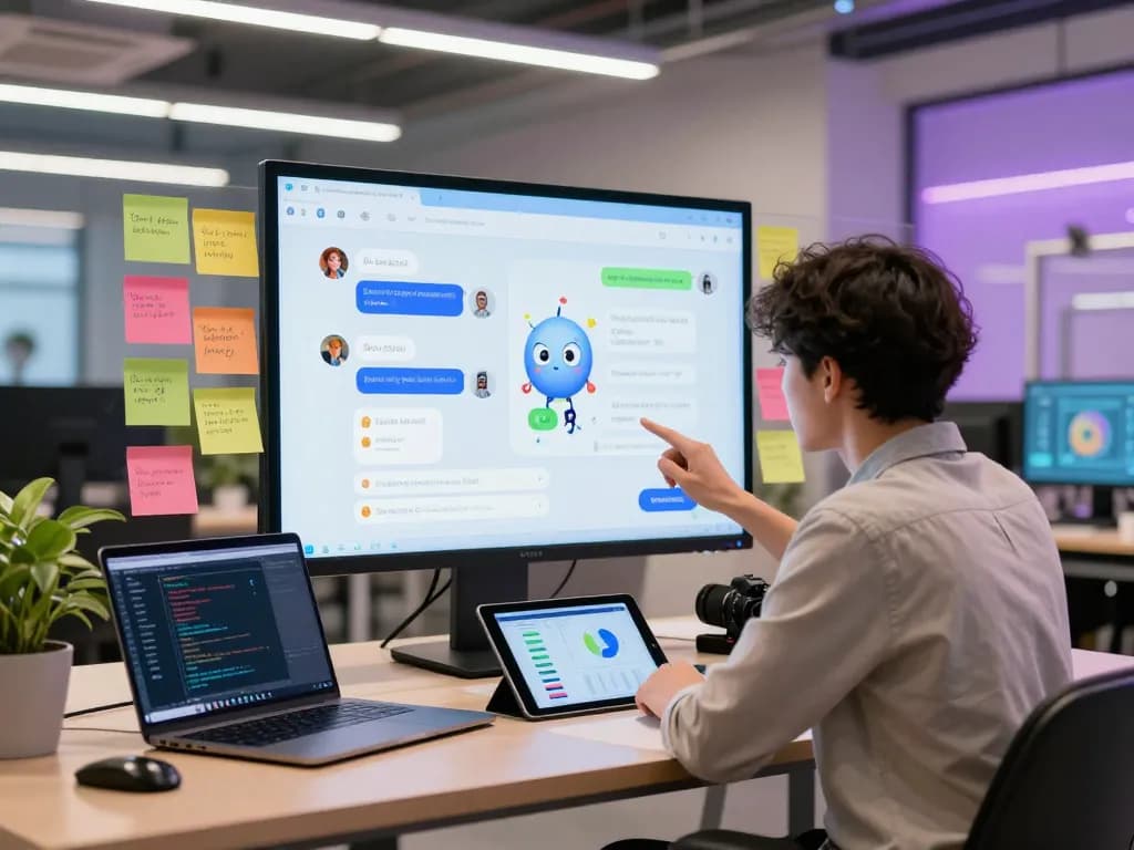 Engaging with spicy AI chatbots in a vibrant workspace setting.