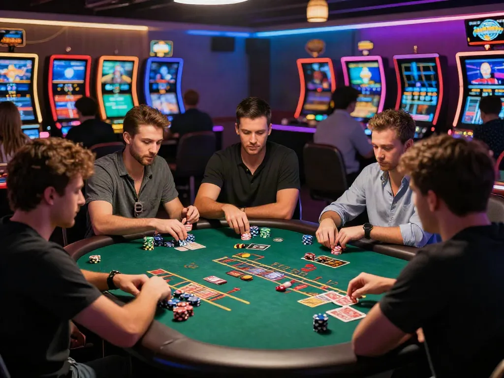 Casino not on GamStop players enjoying a game environment with a live dealer and vibrant atmosphere.