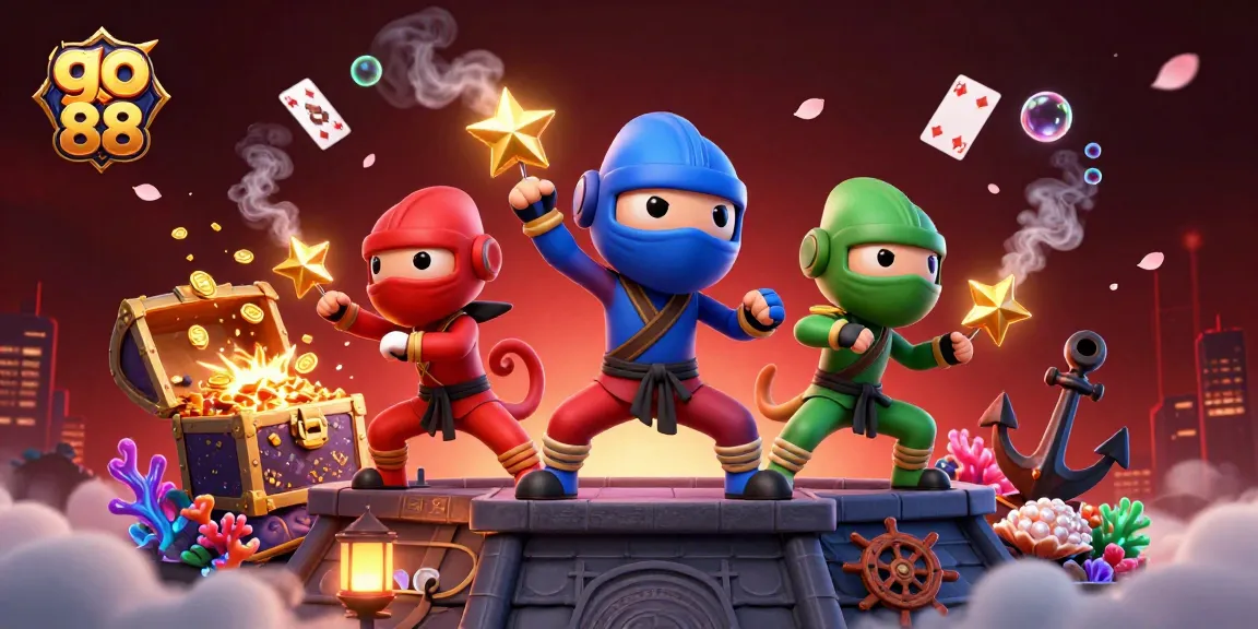 Engage with the go 88 ninja chameleon team in this dynamic casino-themed action scene.