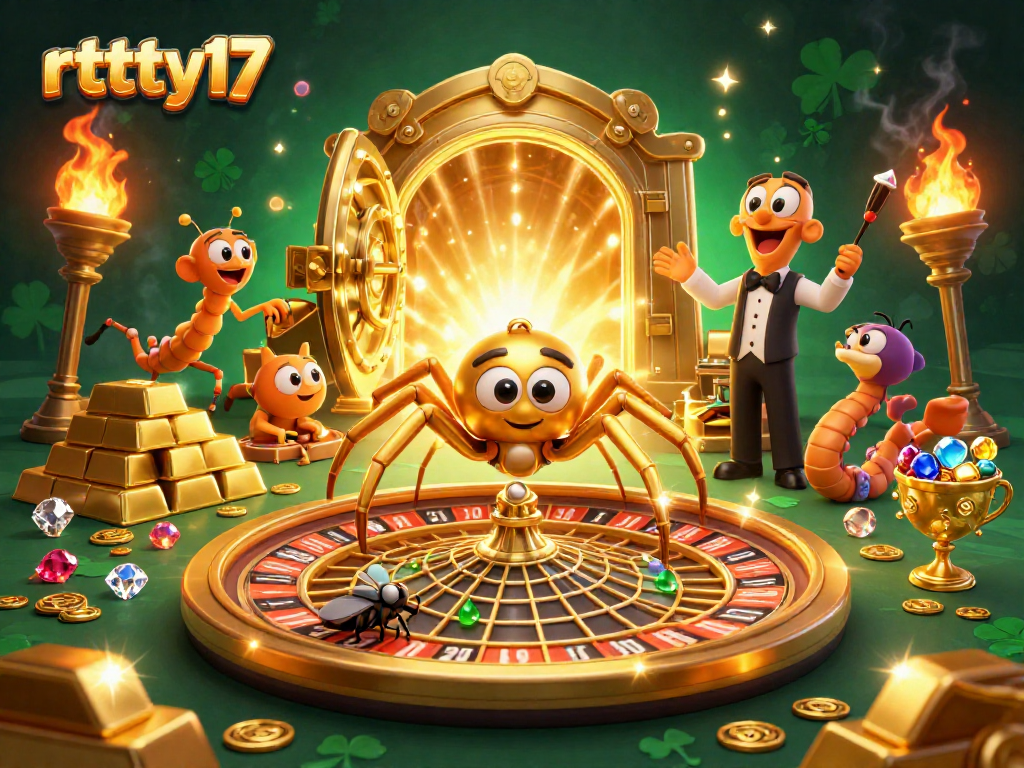Place bets with confidence at rttty17 in a vibrant casino scene filled with gold and gaming elements.