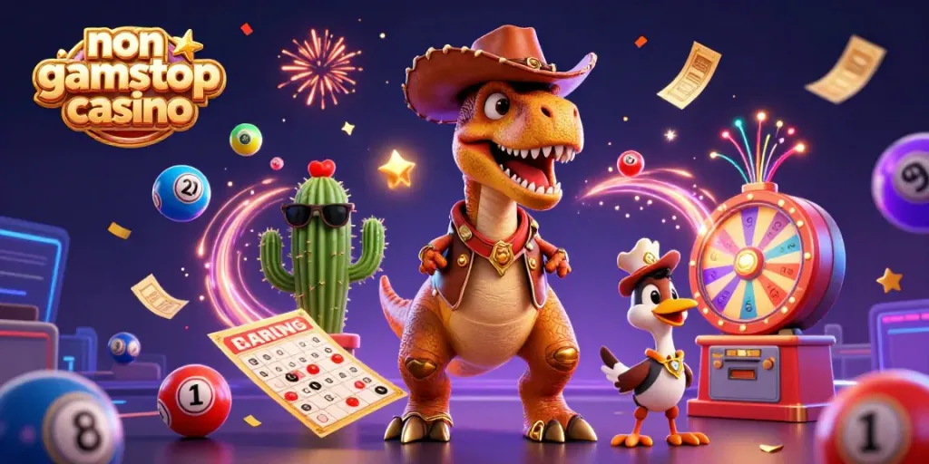 Engage with exciting gameplay at a non gamstop casino featuring dynamic 3D characters and vibrant elements.