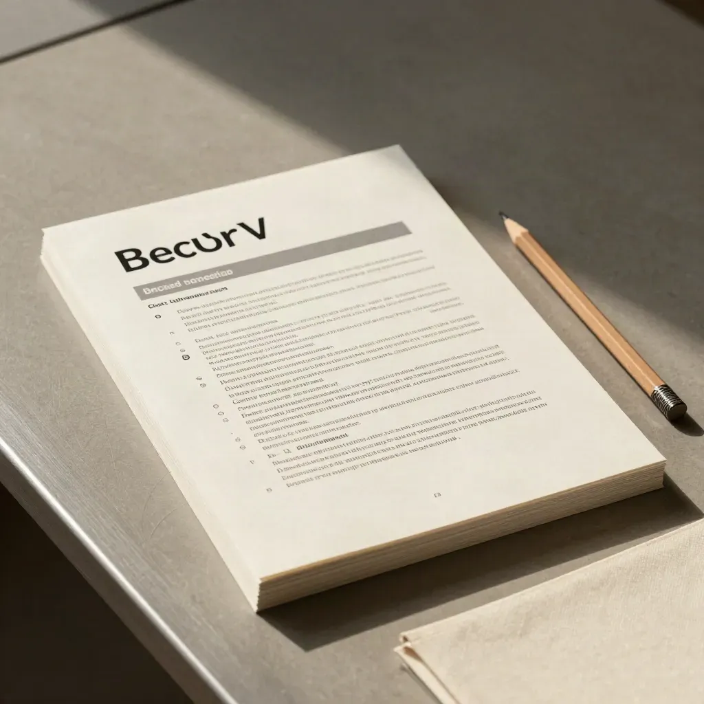 Marked CV proofs, a pencil, and clean copies settling on a warm grey editorial surface.