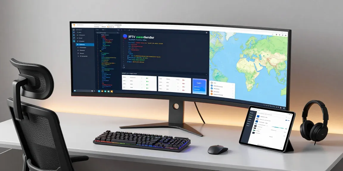 IPTV reseller panel with advanced software dashboard for managing subscriptions and credits, showcasing innovative cloud technology.