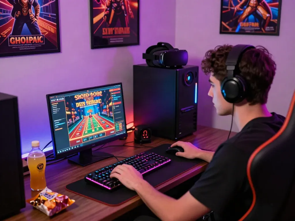 Player enjoying a vibrant casino game setup, exploring casino not on gamstop.