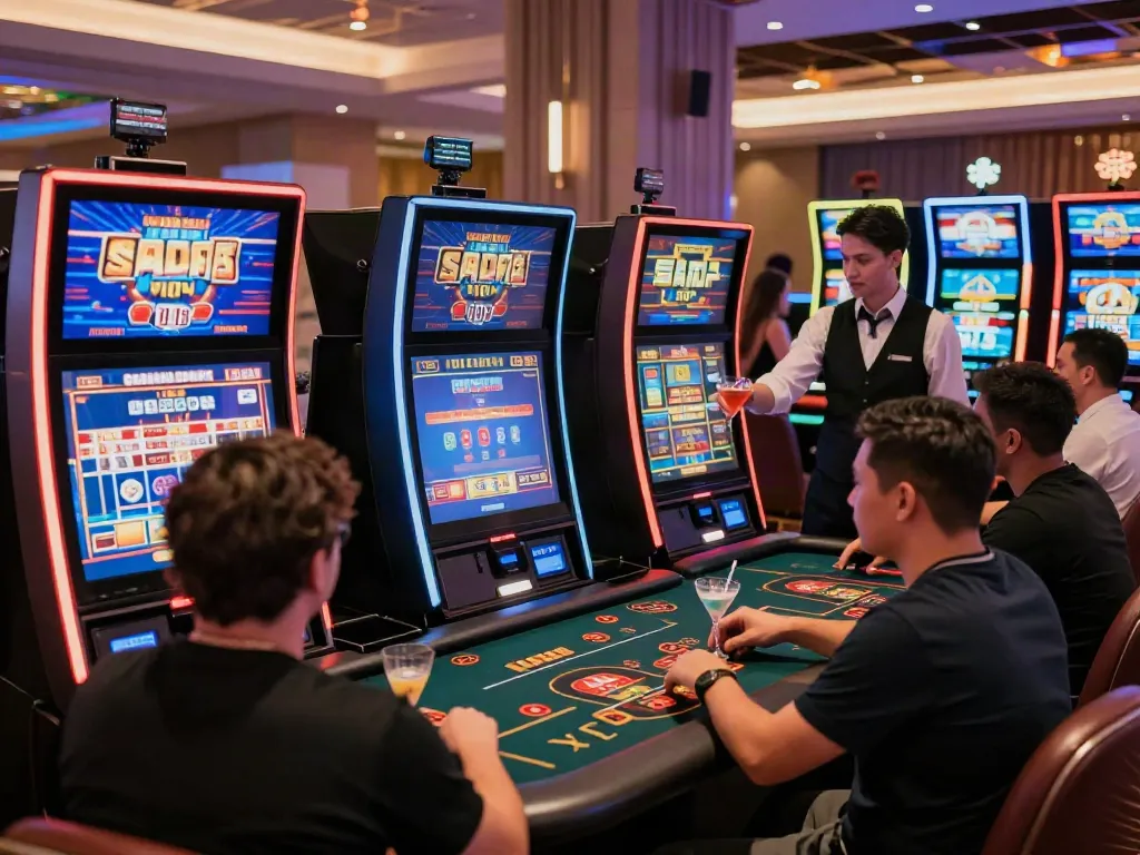 Exciting casino environment showcasing players enjoying games in casinos not on GamStop.