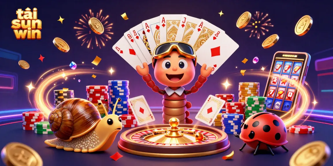 Experience the thrill of tải sun win with an exciting casino scene featuring vibrant characters and games.